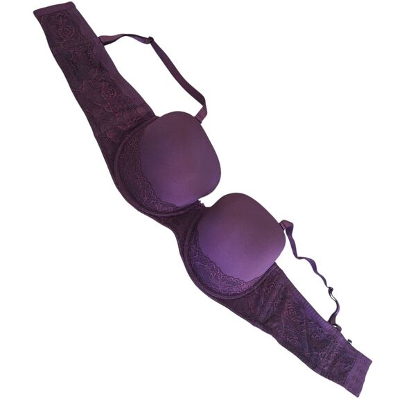Torrid Curve Bombshell Everyday Strapless Push-Up Bra Convertible 46DD Purple - Picture 16 of 16